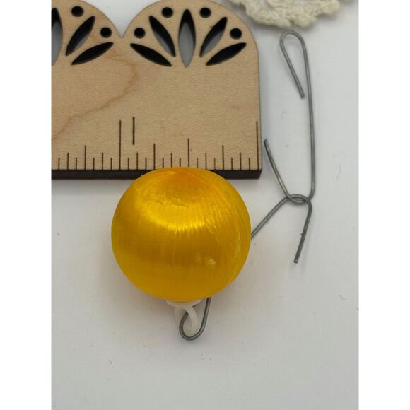 LOT 29 Vintage Small Yellow Satin Ornaments - Picture 2 of 4